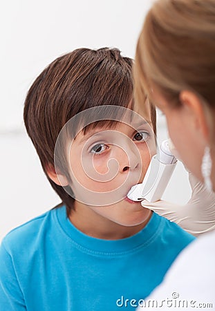 Child with respiratory problems Stock Photo