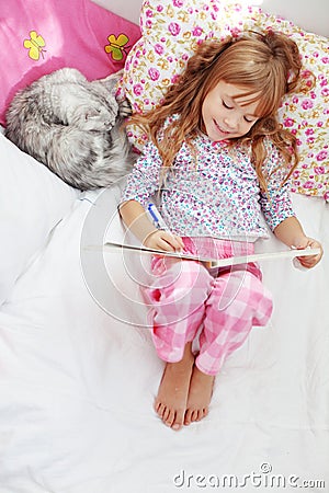 Child resting at home Stock Photo
