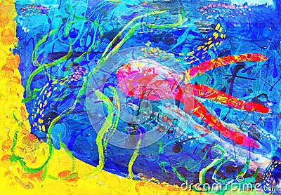 Child's abstract artwork - Stock Photo