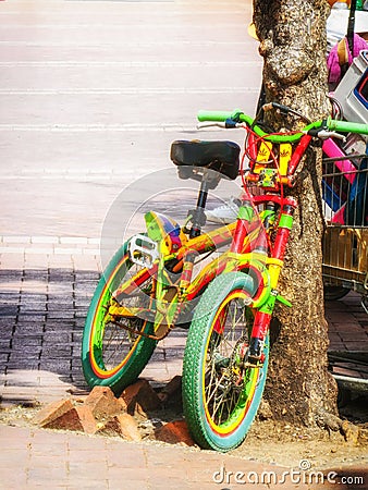 A child`s bicycle Stock Photo