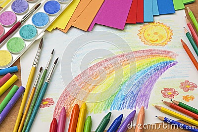 Child's drawing Stock Photo