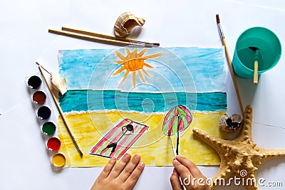 A child`s drawing Stock Photo