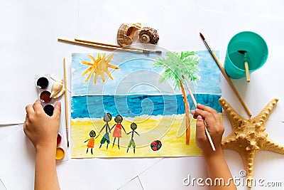 A child`s drawing Stock Photo