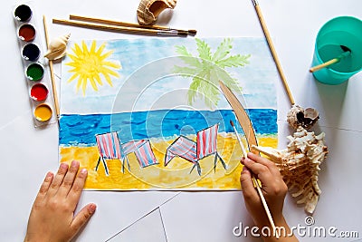 A child`s drawing Stock Photo