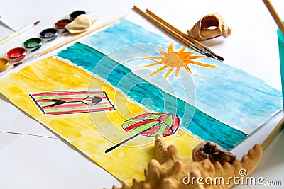 A child`s drawing Stock Photo