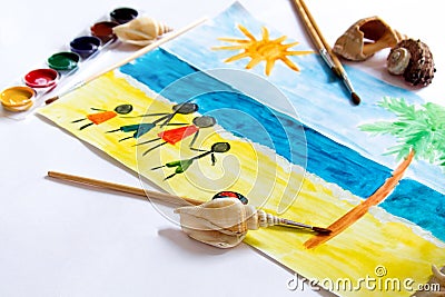 A child`s drawing Stock Photo