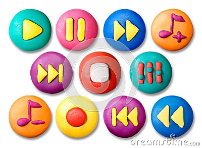 Child's plasticine buttons. Stock Photo