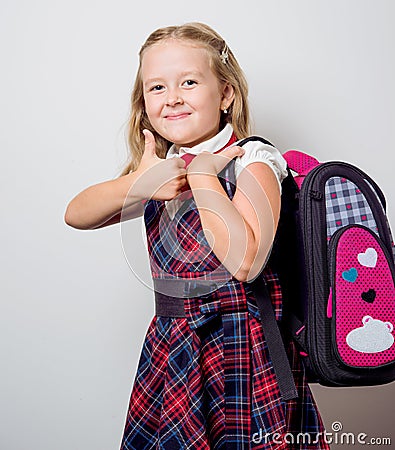 child in a school uniform Stock Photo