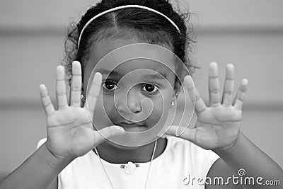 A child showing empty hands Stock Photo