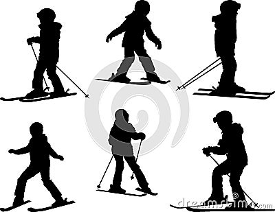 Child skiing Vector Illustration