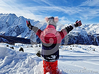 Child Snow Fun Holiday Stock Photo