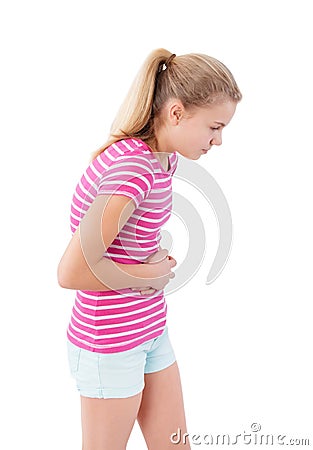 Child with stomach ache Stock Photo