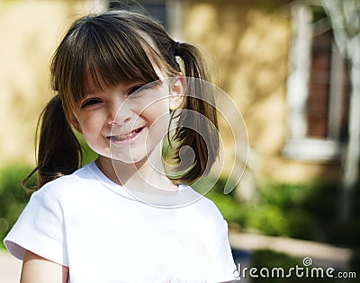 Child with sweet happy smile Stock Photo