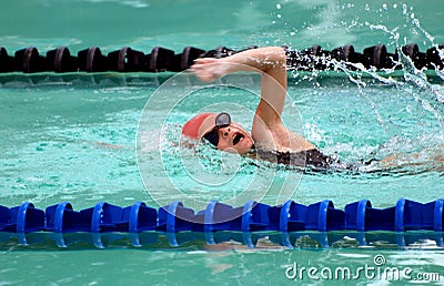 Child swimming Stock Photo