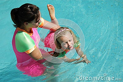 Child swimming Stock Photo