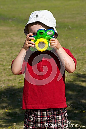 Child taking photos Stock Photo