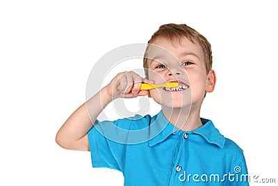 Child with tooth brush Stock Photo