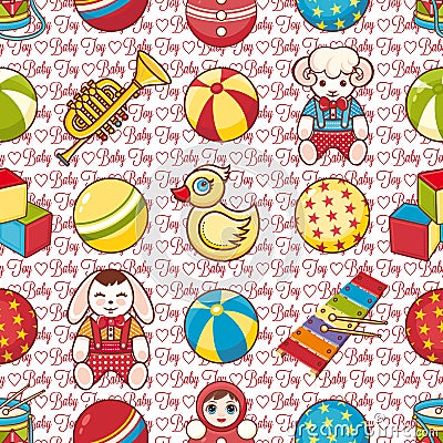 Child toy seamless pattern. Design element Vector Illustration