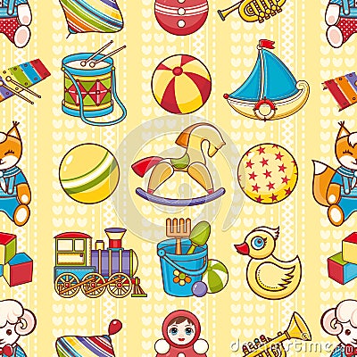 Child toy seamless pattern. Design element Vector Illustration