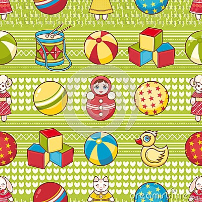 Child toy seamless pattern. Design element Vector Illustration