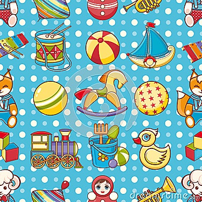 Child toy seamless pattern. Design element Vector Illustration