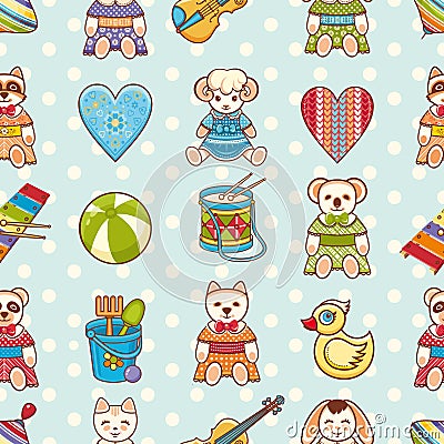 Child toy seamless pattern. Design element Vector Illustration