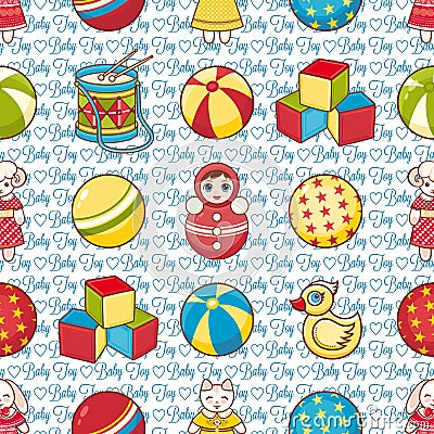 Child toy seamless pattern. Design element Vector Illustration