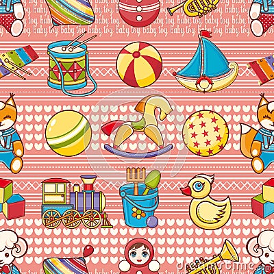 Child toy seamless pattern. Design element Vector Illustration