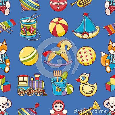 Child toy seamless pattern. Design element Vector Illustration