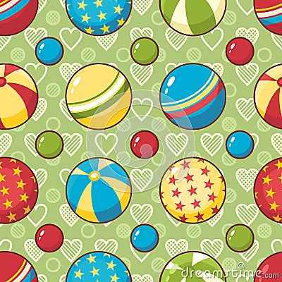 Child toy seamless pattern. Design element for postcard, banner, flyer Vector Illustration