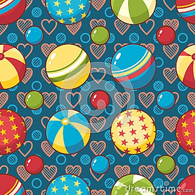 Child toy seamless pattern. Design element for postcard, banner, flyer Vector Illustration