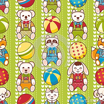 Child toy seamless pattern. Design element for postcard, banner, flyer Vector Illustration