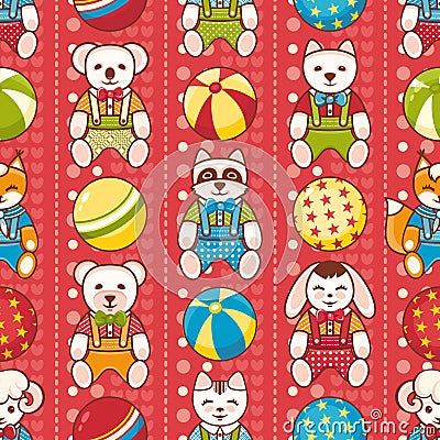 Child toy seamless pattern. Design element for postcard, banner, flyer Vector Illustration