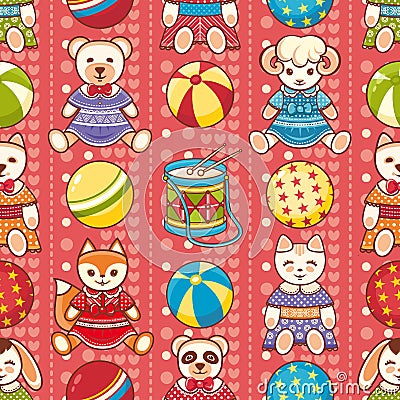 Child toy seamless pattern. Design element Vector Illustration