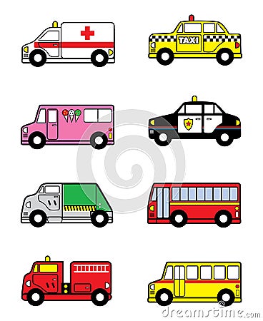 Child Toy Vehicles Vector Illustration