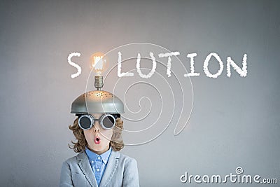 Child with toy virtual reality headset Stock Photo