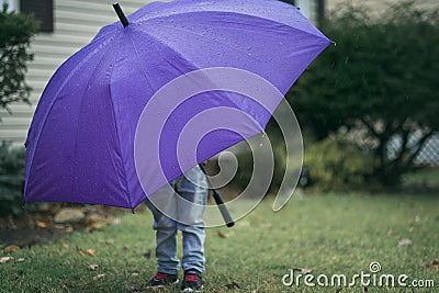 Child with Umbrella Stock Photo