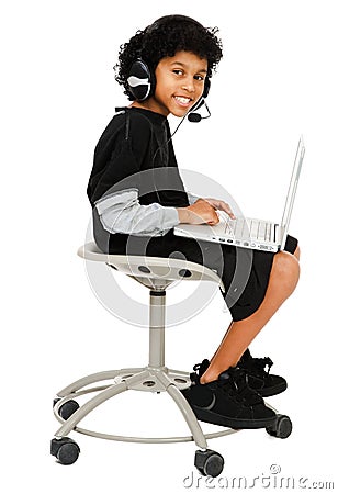 Child Using Internet Stock Photo