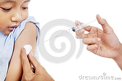 Child vaccination Stock Photo