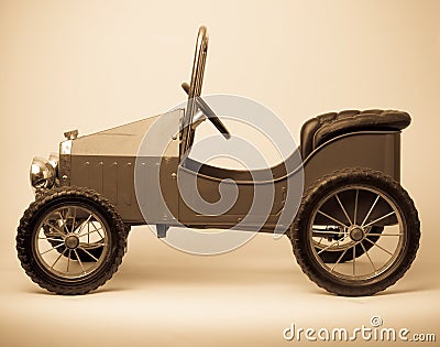 Child Vintage Pedal Car Stock Photo