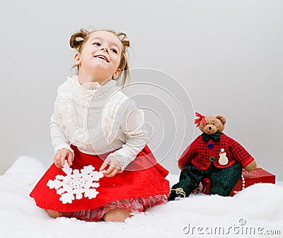 The child waits a New Year's gift Editorial Stock Photo