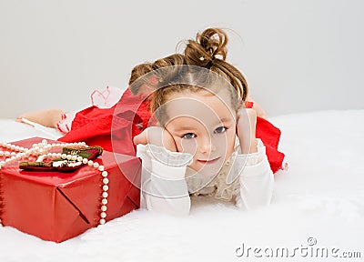 The child waits a New Year's gift Editorial Stock Photo