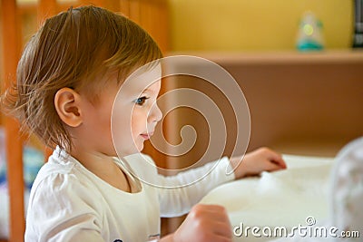 Child watching tablet Stock Photo