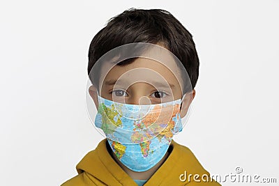 A child wearing protection mask Stock Photo