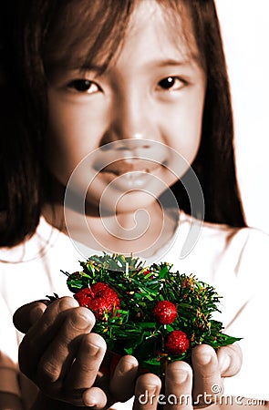 Child with xmas decors Stock Photo