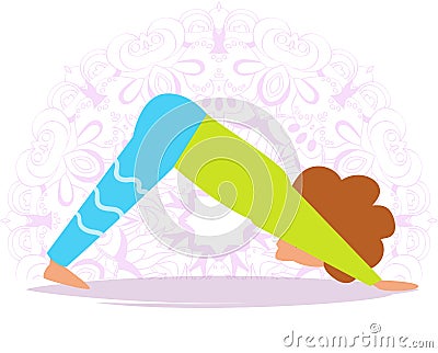 Child yoga. Vector. Cartoon Vector Illustration