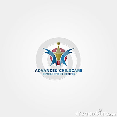 Childcare Development logo design Vector Illustration