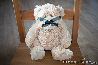 Childe abuse bear closeup help save protect help emotion Stock Photo