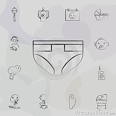 Childe diapers concept line icon. Universal set of maternity for website design and development, app development Stock Photo