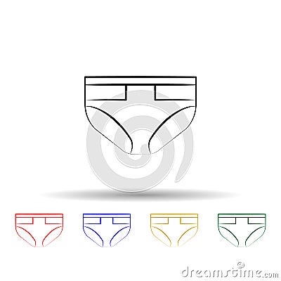 Childe diapers multi color style icon. Simple thin line, outline vector of maternity icons for ui and ux, website or mobile Stock Photo